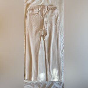 Ann Taylor Crop Straight-Leg Dress Pants in Light Beige